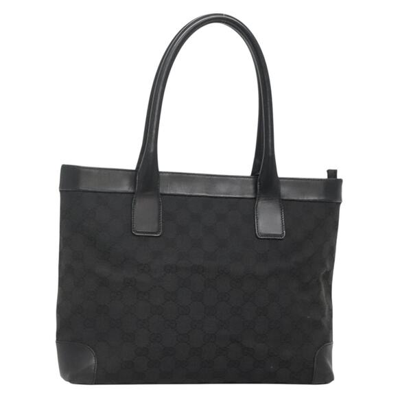 GUCCI GG Canvas Tote Bag Black Gold - Picture 1 of 16